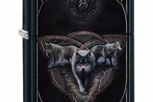 Custom Black Zippo Lighter: Dreamweaver Wolf Design Zippo Lighters: Iconic Windproof Lighters, History & Collectibles Custom Black Zippo Lighter: Dreamweaver Wolf Design | Zippo Lighters: Iconic Windproof Lighters, History & Collectibles