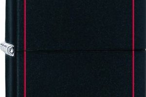 Classic Black Zippo with Red Line Design |