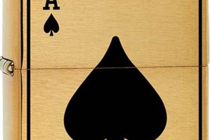 Vintage Ace of Spades Brushed Brass Zippo Lighter |
