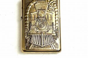 Vintage 1996 Brass Zippo Lighter: Raised Train Design |