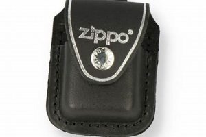 Genuine Black Leather Zippo Pouches & Cases |
