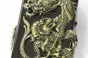 Black Golden Tribal Dragon Zippo Lighter |