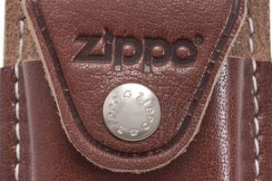 Genuine Brown Leather Zippo Cases & Pouches |