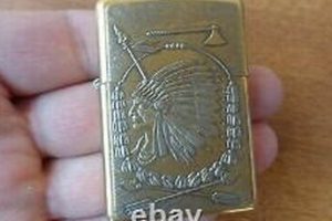 Vintage Brass Indian Warrior Zippo Lighters |