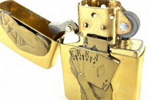 Vintage Brass Hidden Ace Zippo Lighters |