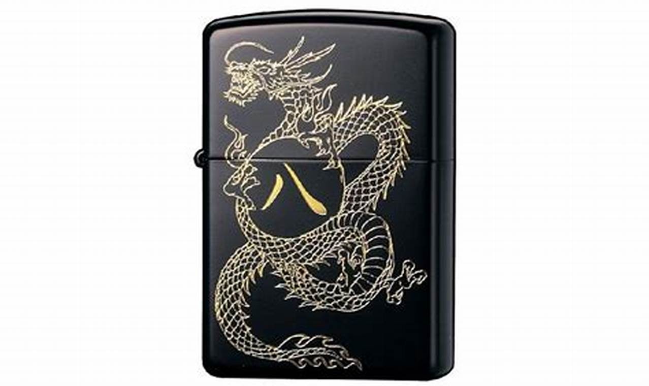 Rare Jan 2010 Zippo Tribal Dragon: Black & Glossy |
