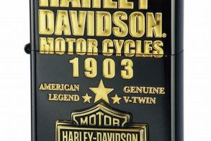 Classic Harley Zippo Lighters: Gold Bar & Shield |